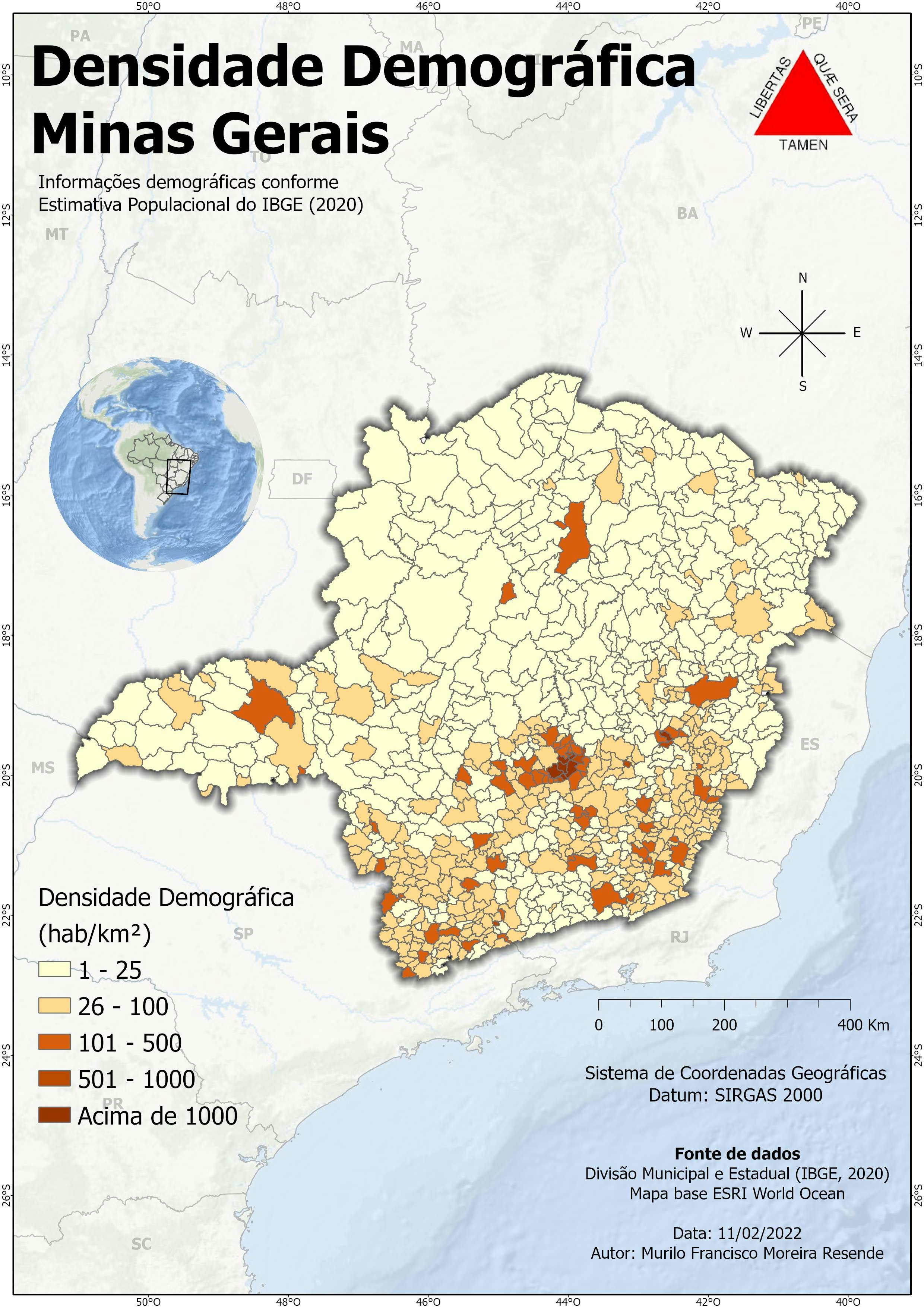 Densidade Demográfica - Minas Gerais