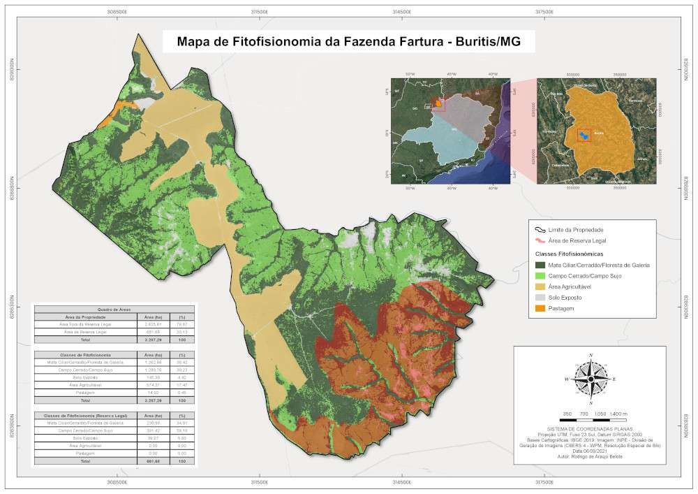 Mapa de Fitofisionomia Fazenda Fartura