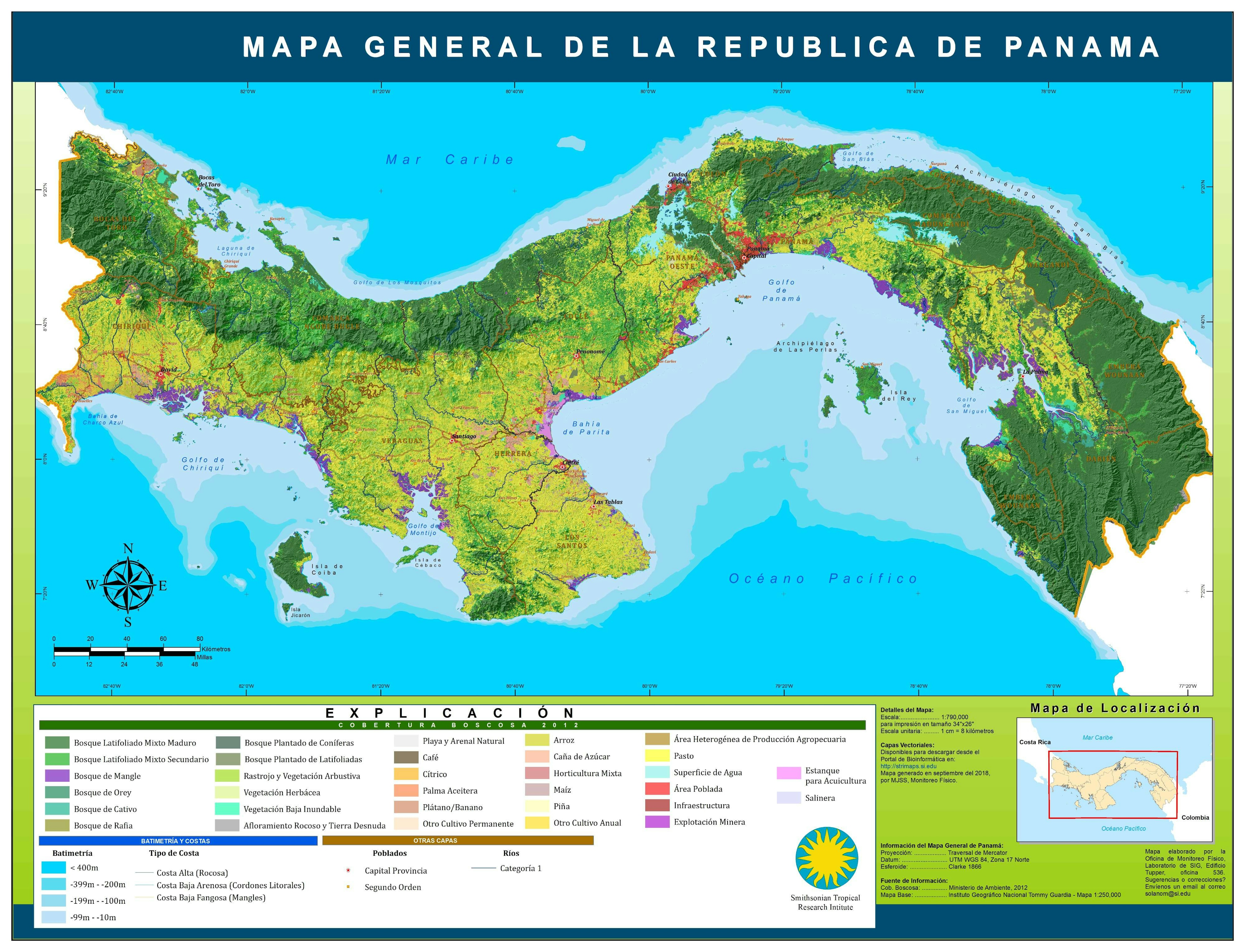 Forest Cover Map for Republic of Panama