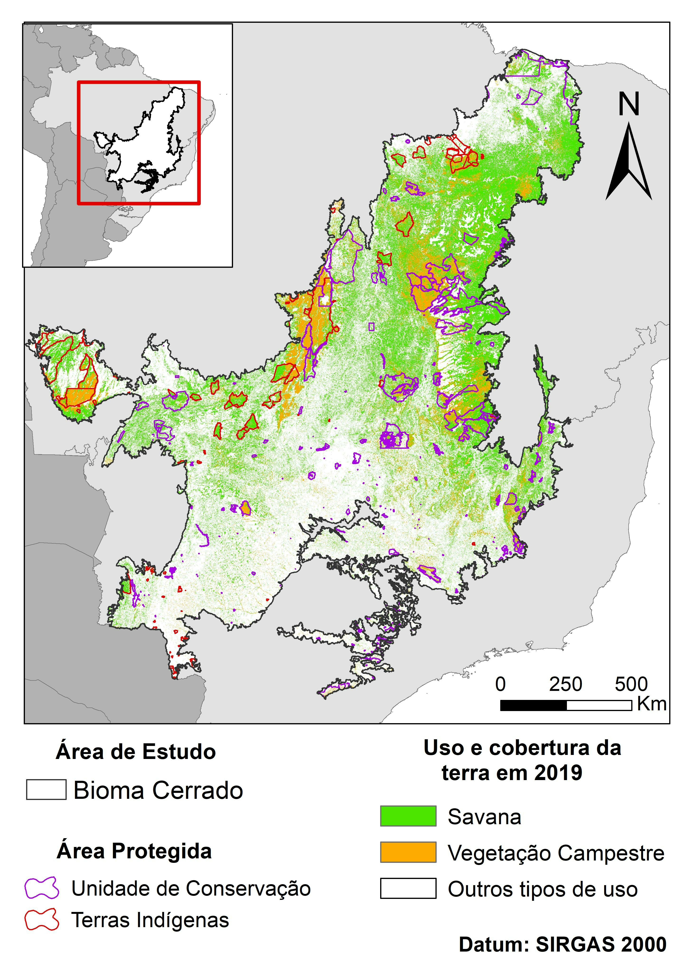 Vegetação e Áreas Protegidas do Cerrado