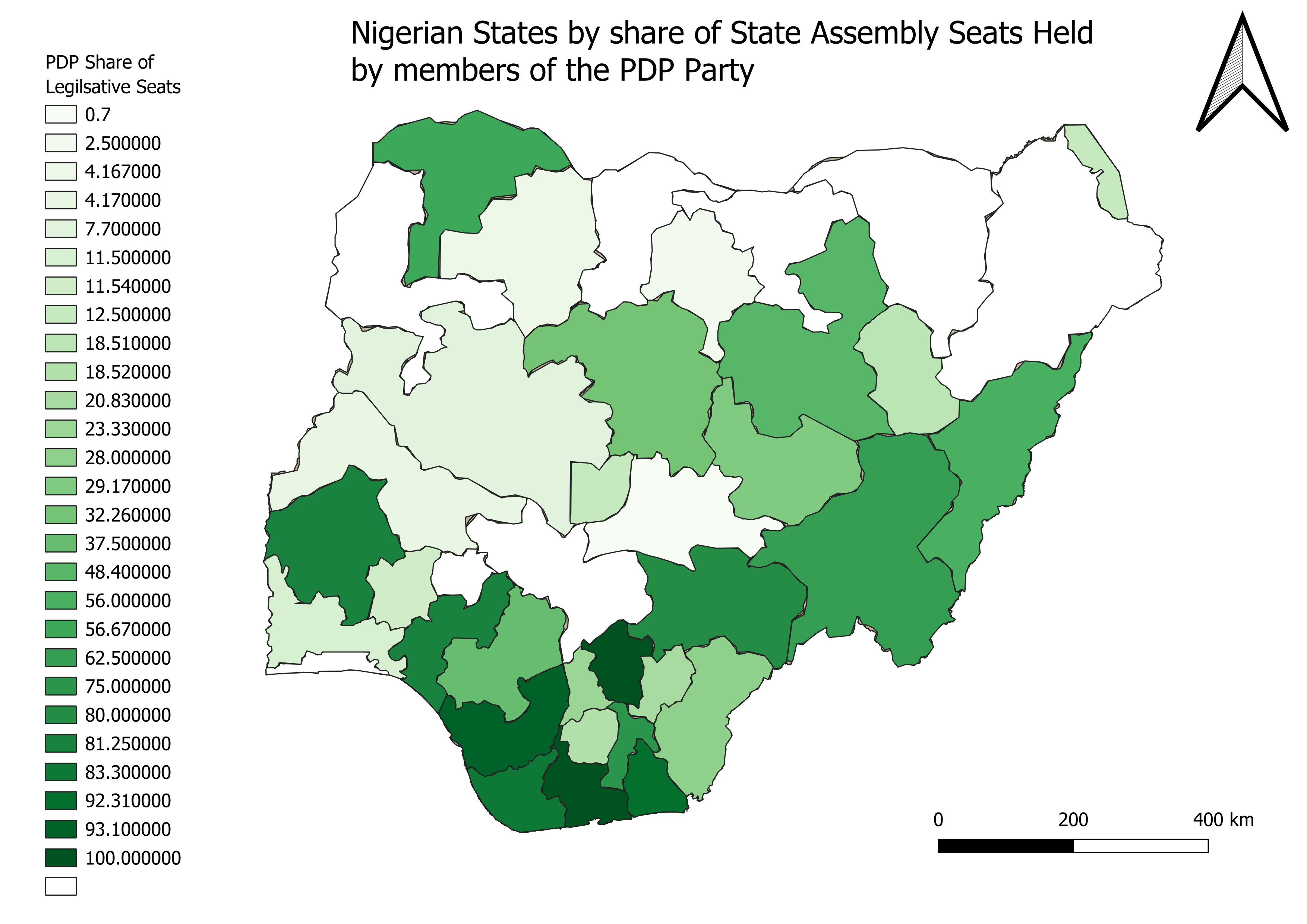 Share of PDP Seats in State Assemblies