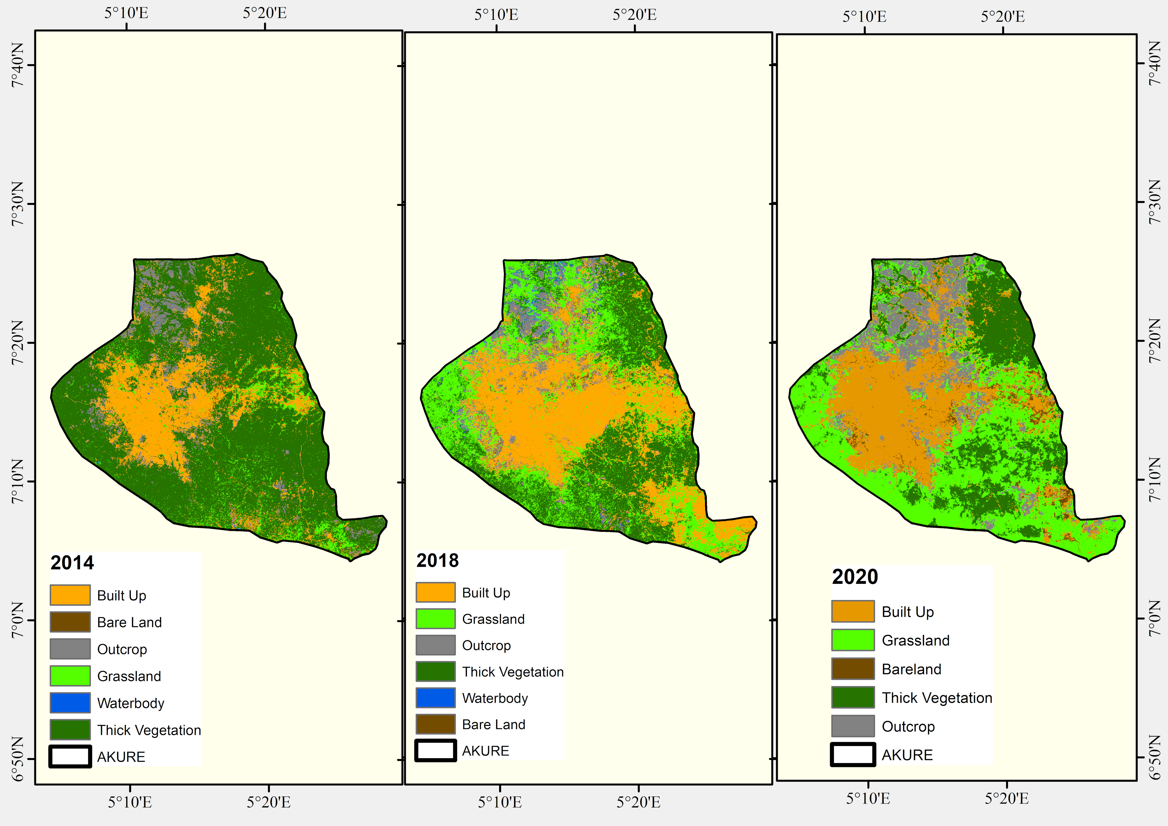 Land Cover Change Detection of Akure