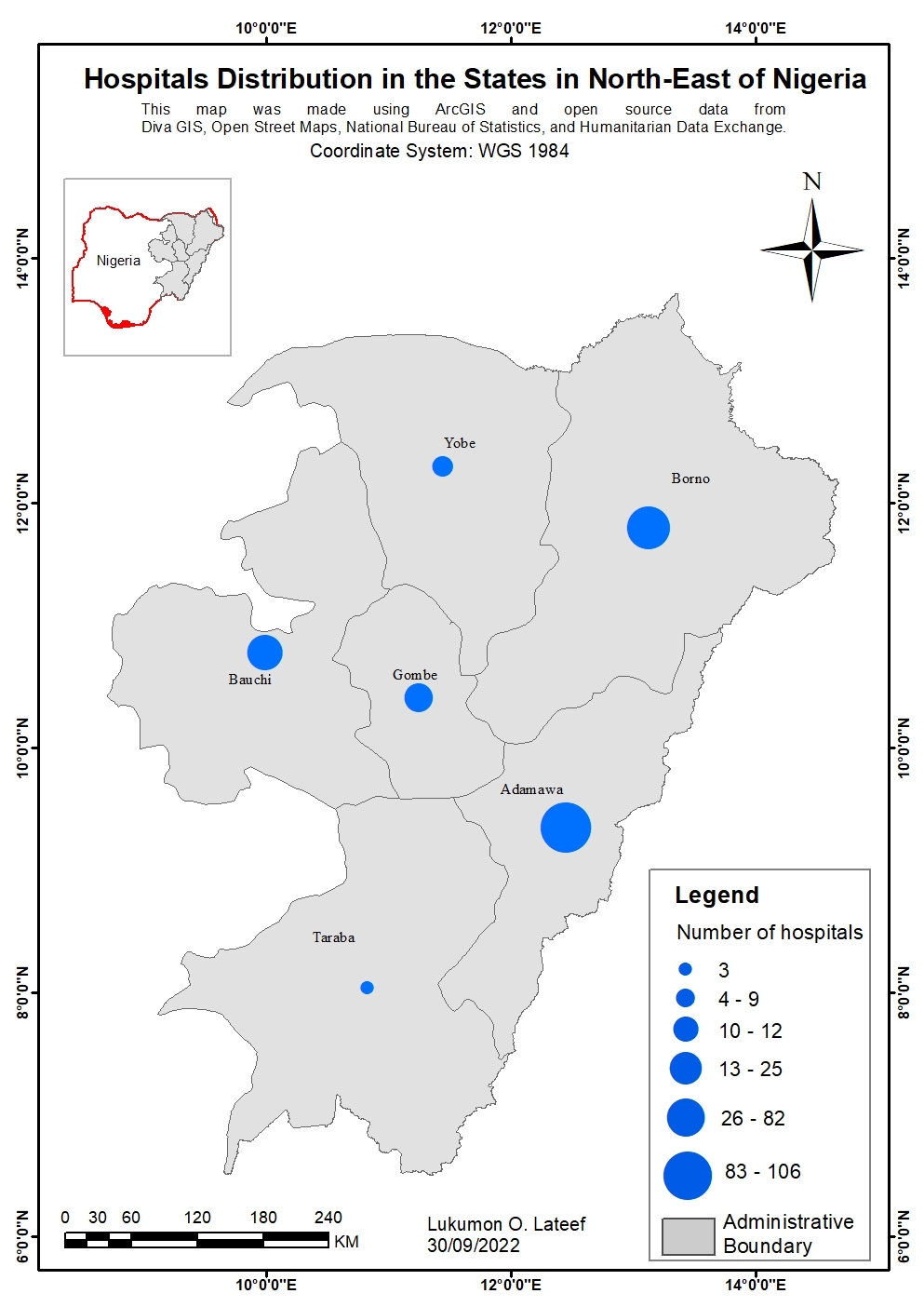 Hosp. DIstrbution In North-East Nigeria