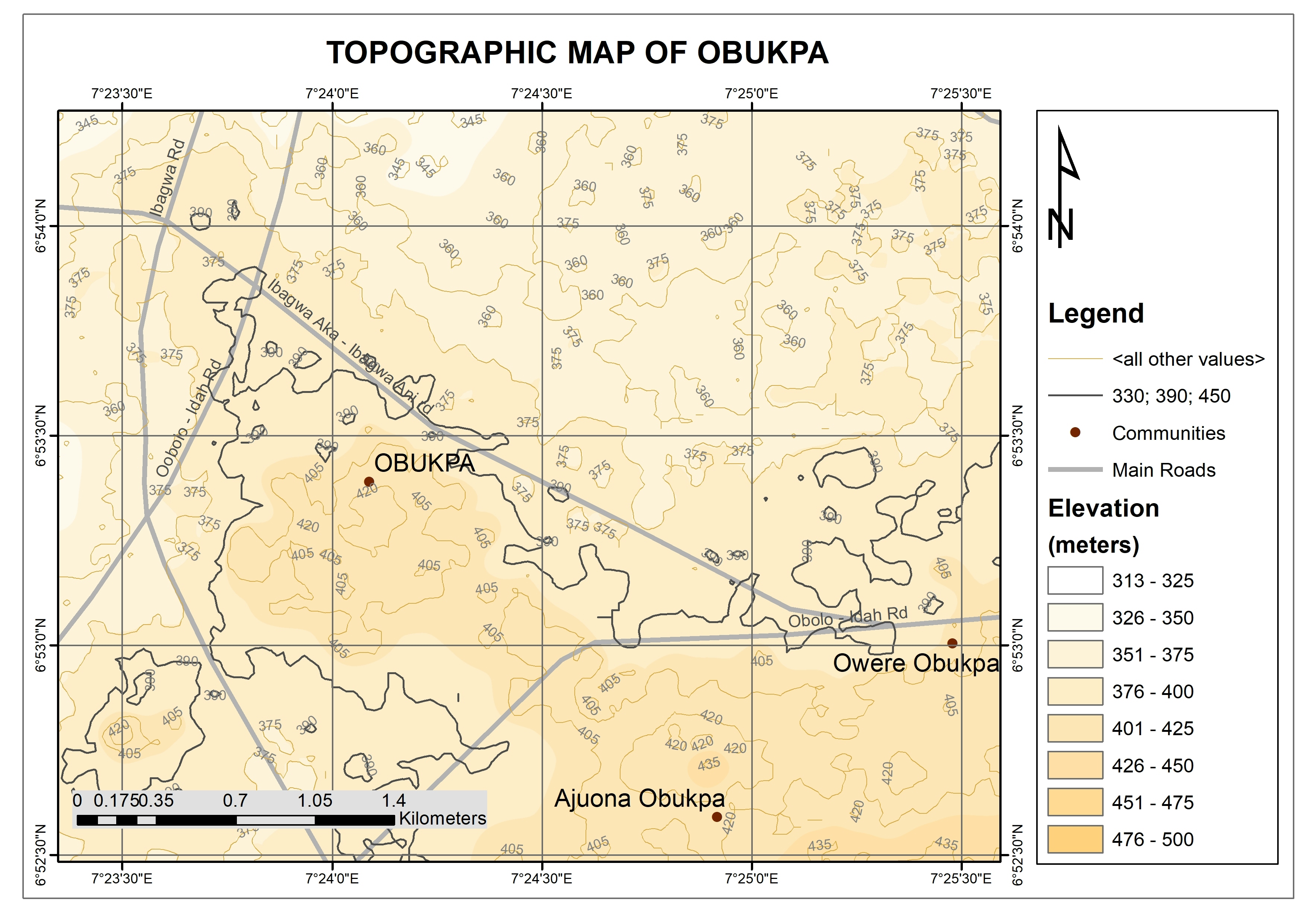 Topographic Map of Obukpa