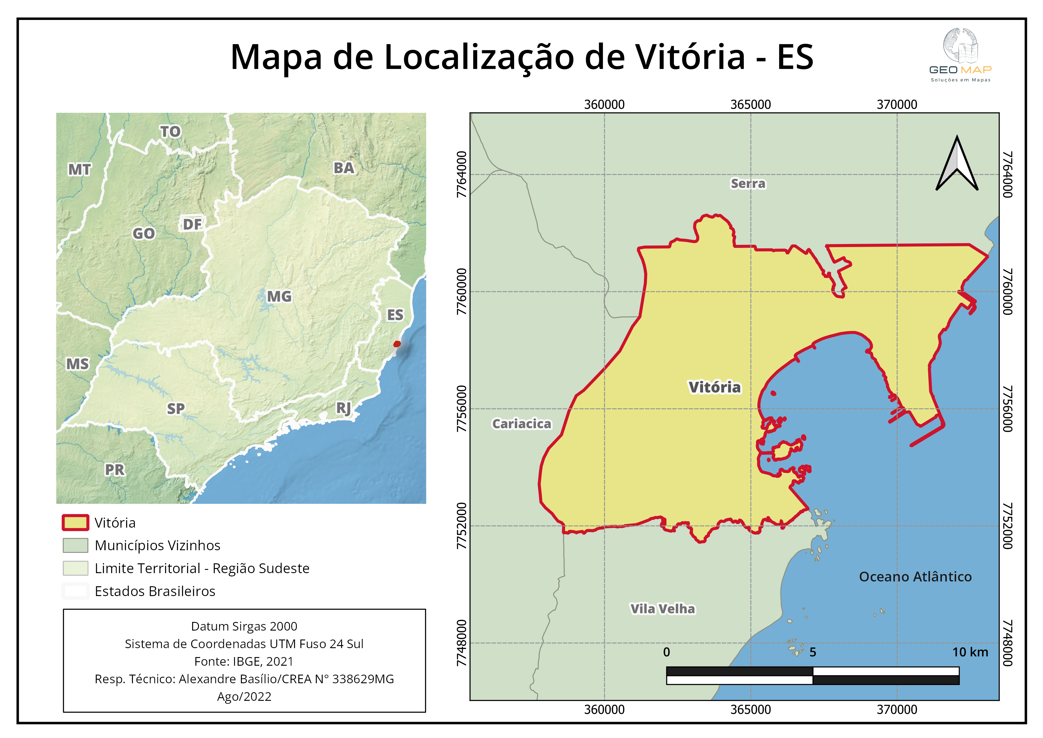 Mapa de Localização Vitória - ES