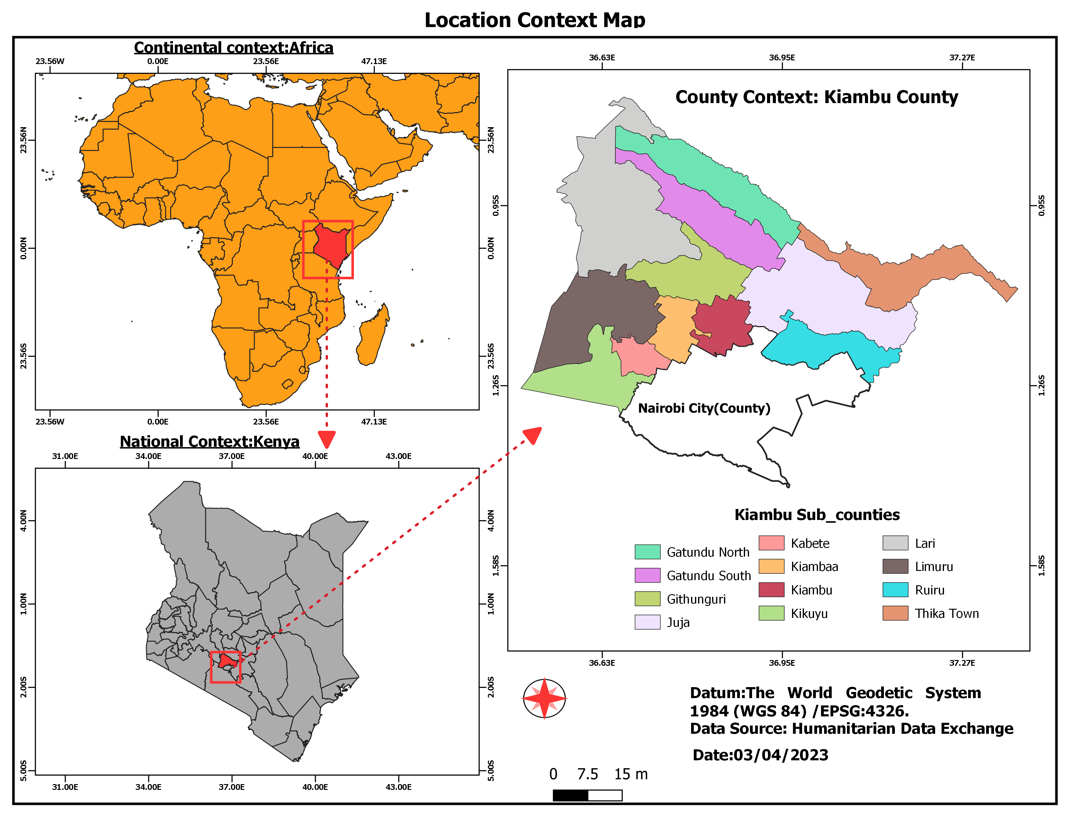 LOCATIONAL CONTEXT MAP FOR KIAMBU COUNTY