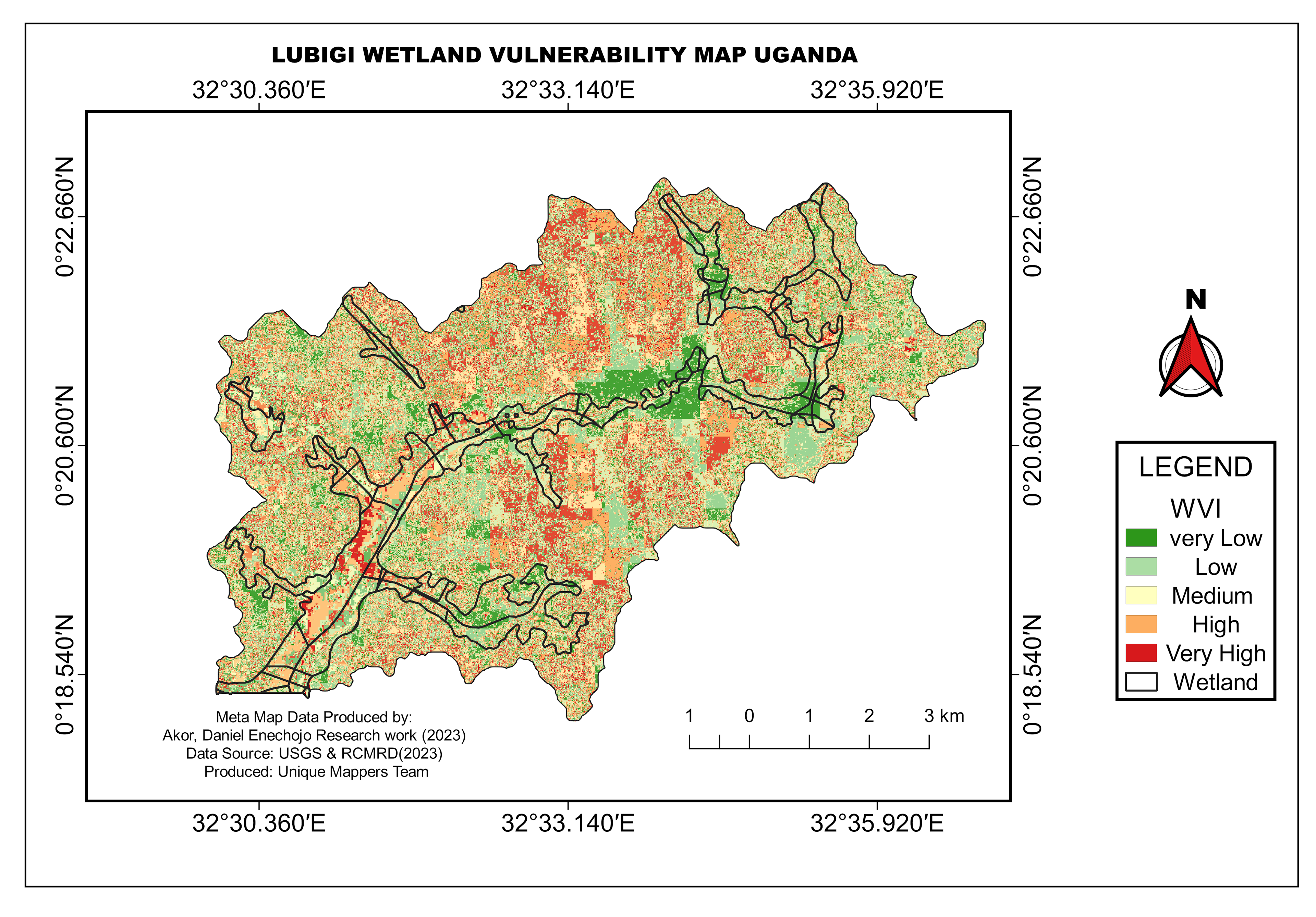 Lubigi Wetland Vulnerability Map Uganda