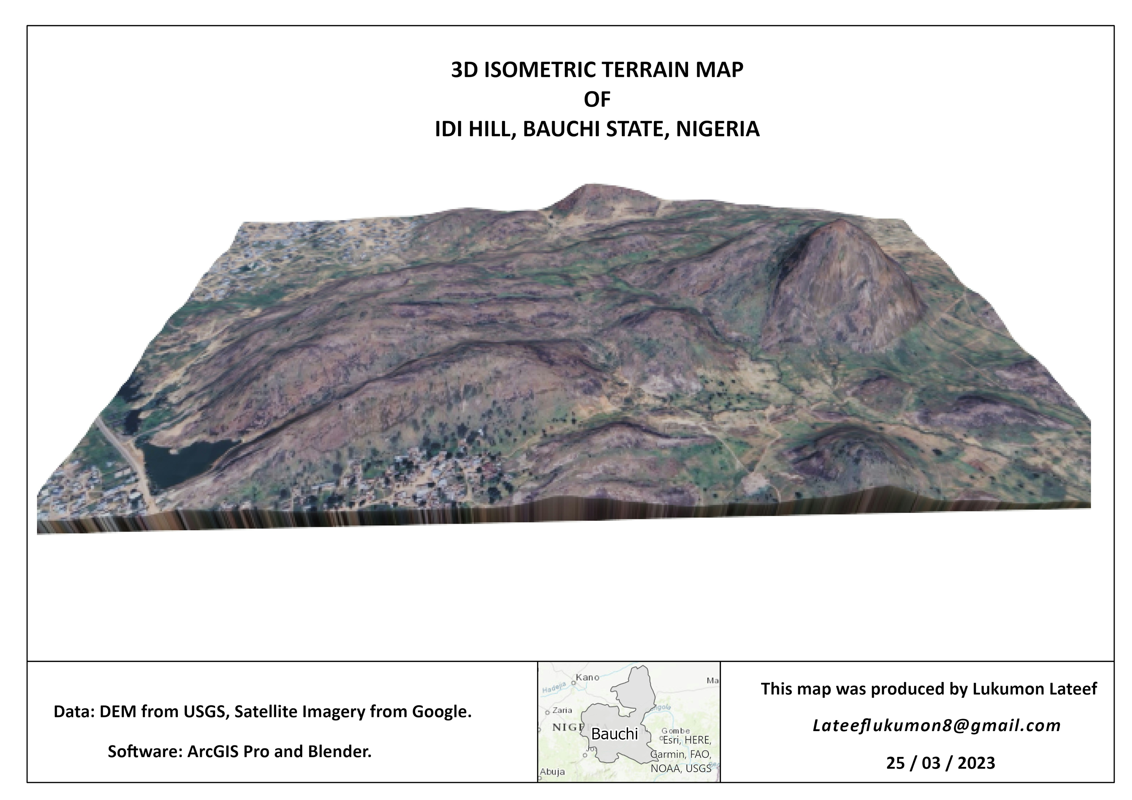 3D Map of Idi Hill