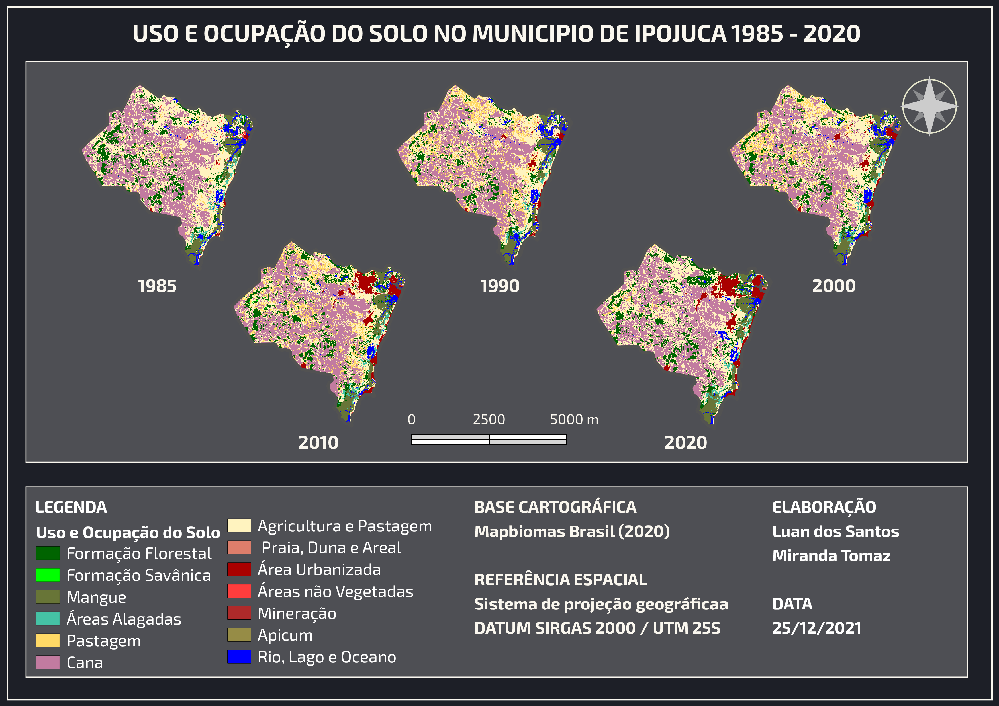 Uso e ocupação do solo Ipojuca 1985/2020