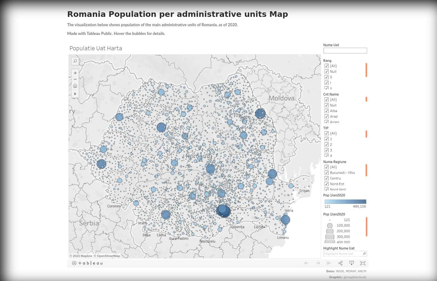 Population per administrative units Map