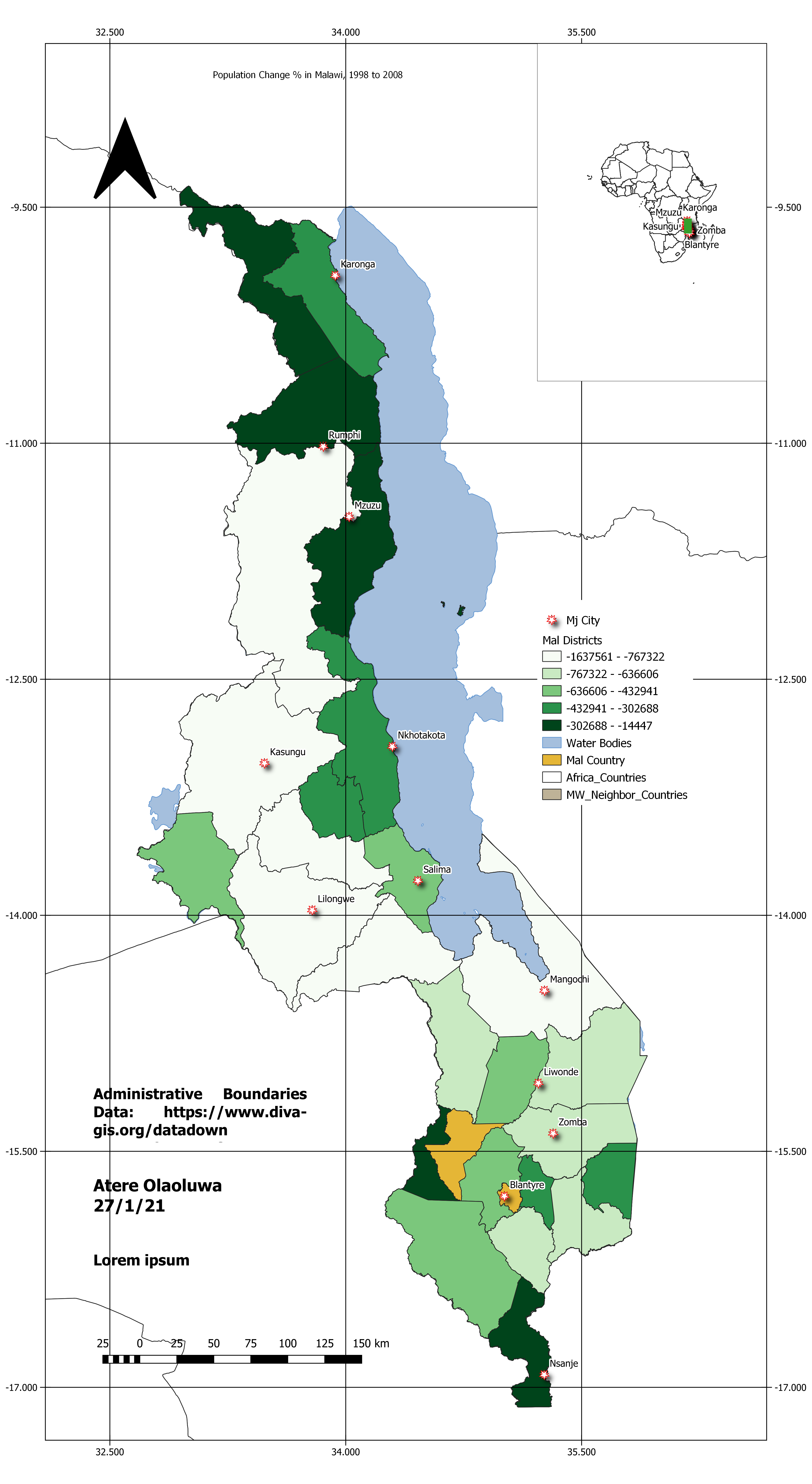 Population Change in Malawi