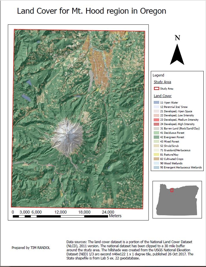 Land Cover for Mt. Hood region in Oregon